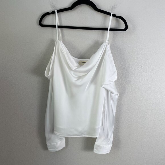 LAgence Womens Small White Zion Cold Shoulder Blouse Long Sleeve Shirt Top - Picture 6 of 8